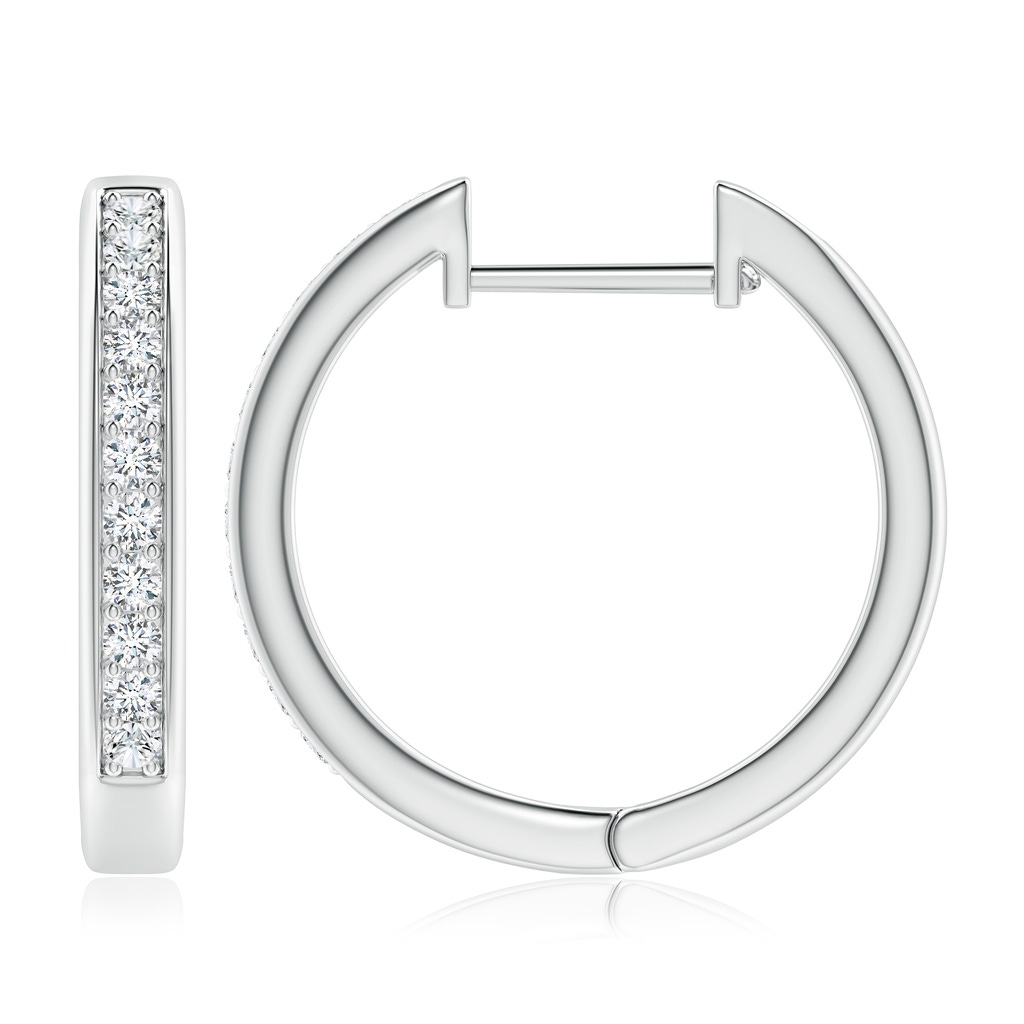 2mm FGVS Lab-Grown Pave-Set Diamond Hinged Hoop Earrings in White Gold - side 199