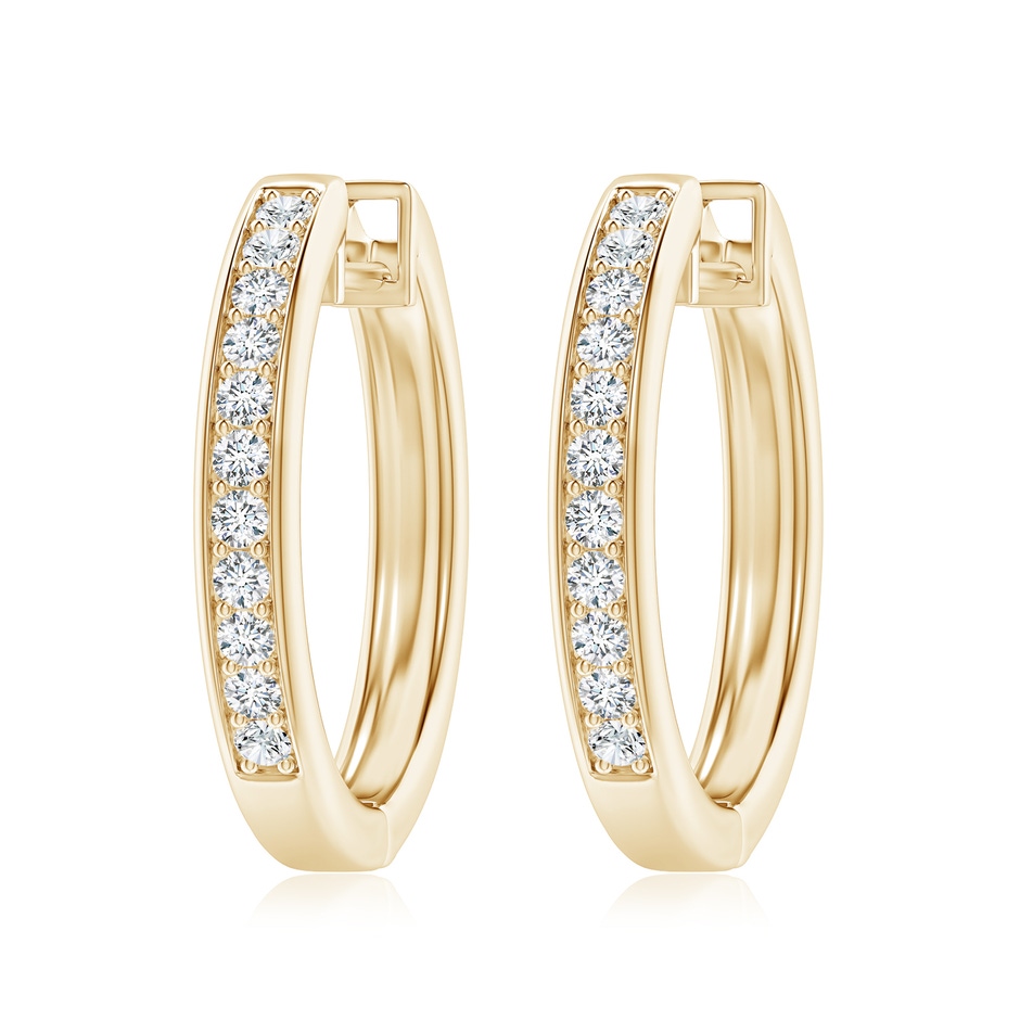 2mm FGVS Lab-Grown Pave-Set Diamond Hinged Hoop Earrings in Yellow Gold 