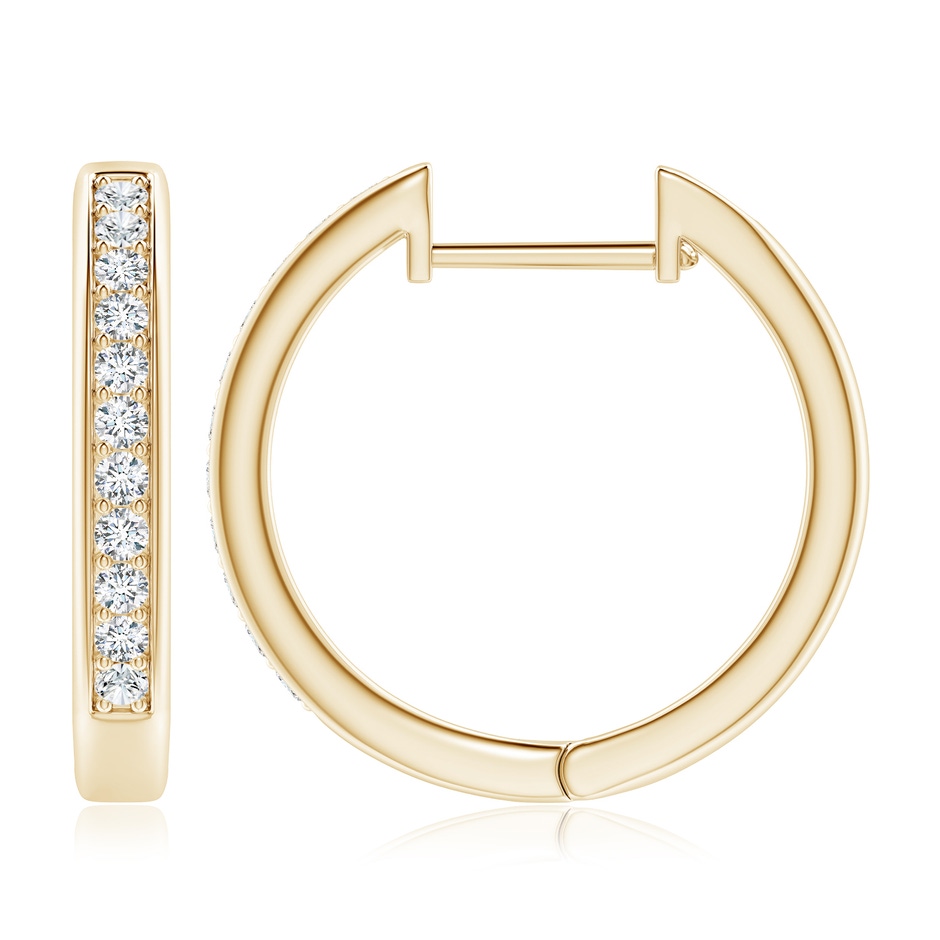 2mm FGVS Lab-Grown Pave-Set Diamond Hinged Hoop Earrings in Yellow Gold side 199