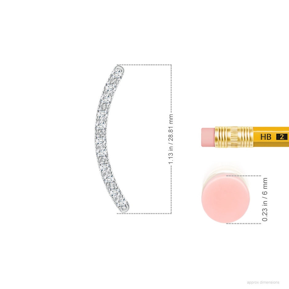 2.2mm FGVS Lab-Grown Pavé-Set Diamond Linear Ear Climber in White Gold ruler