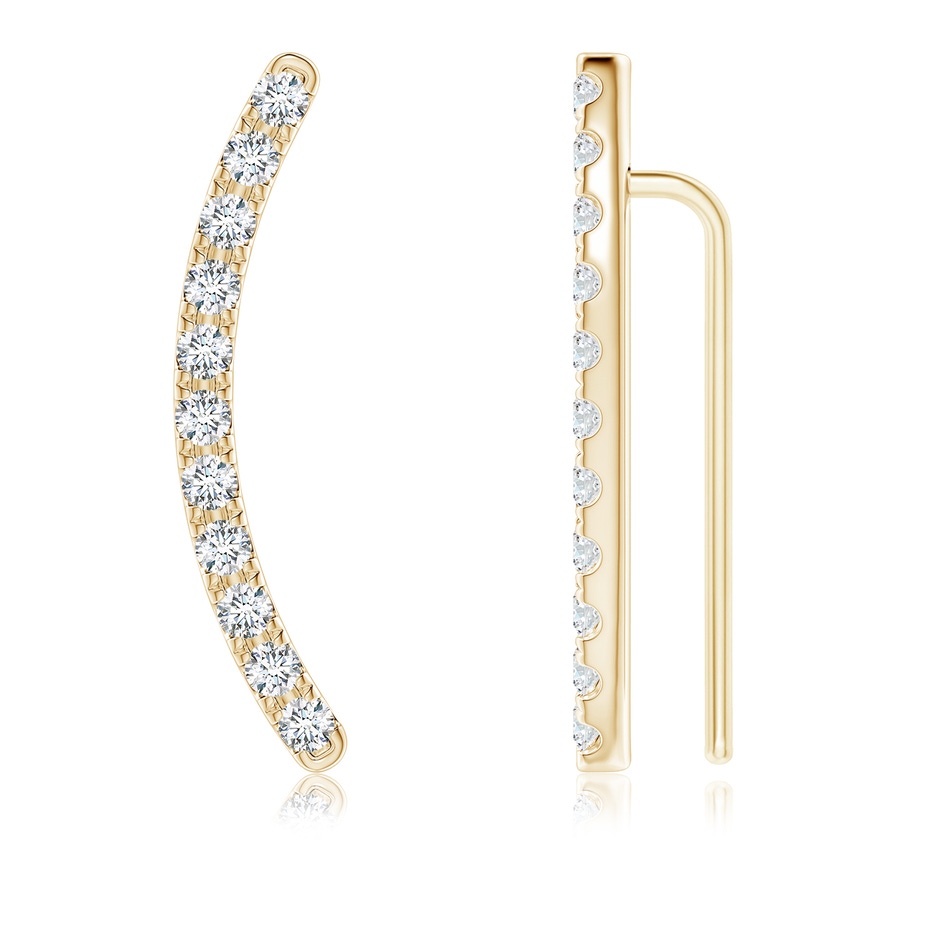 2.2mm FGVS Lab-Grown Pavé-Set Diamond Linear Ear Climber in Yellow Gold 