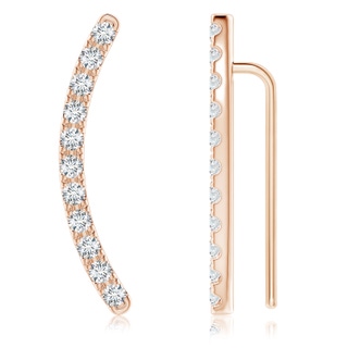 2.5mm FGVS Lab-Grown Pavé-Set Diamond Linear Ear Climber in 18K Rose Gold