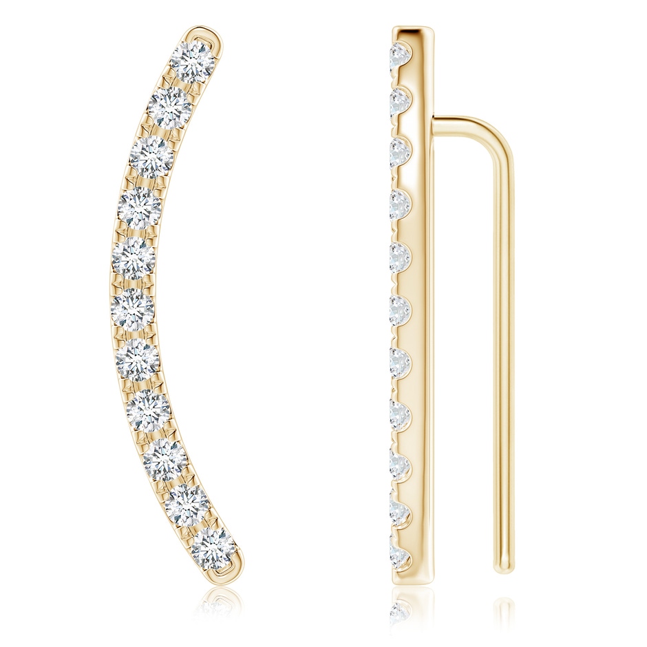 2.5mm FGVS Lab-Grown Pavé-Set Diamond Linear Ear Climber in Yellow Gold 