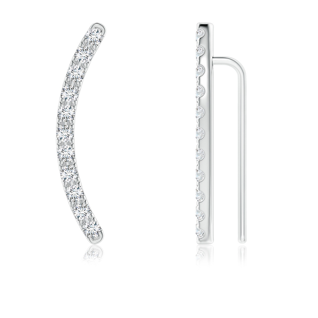 2mm FGVS Lab-Grown Pavé-Set Diamond Linear Ear Climber in 18K White Gold