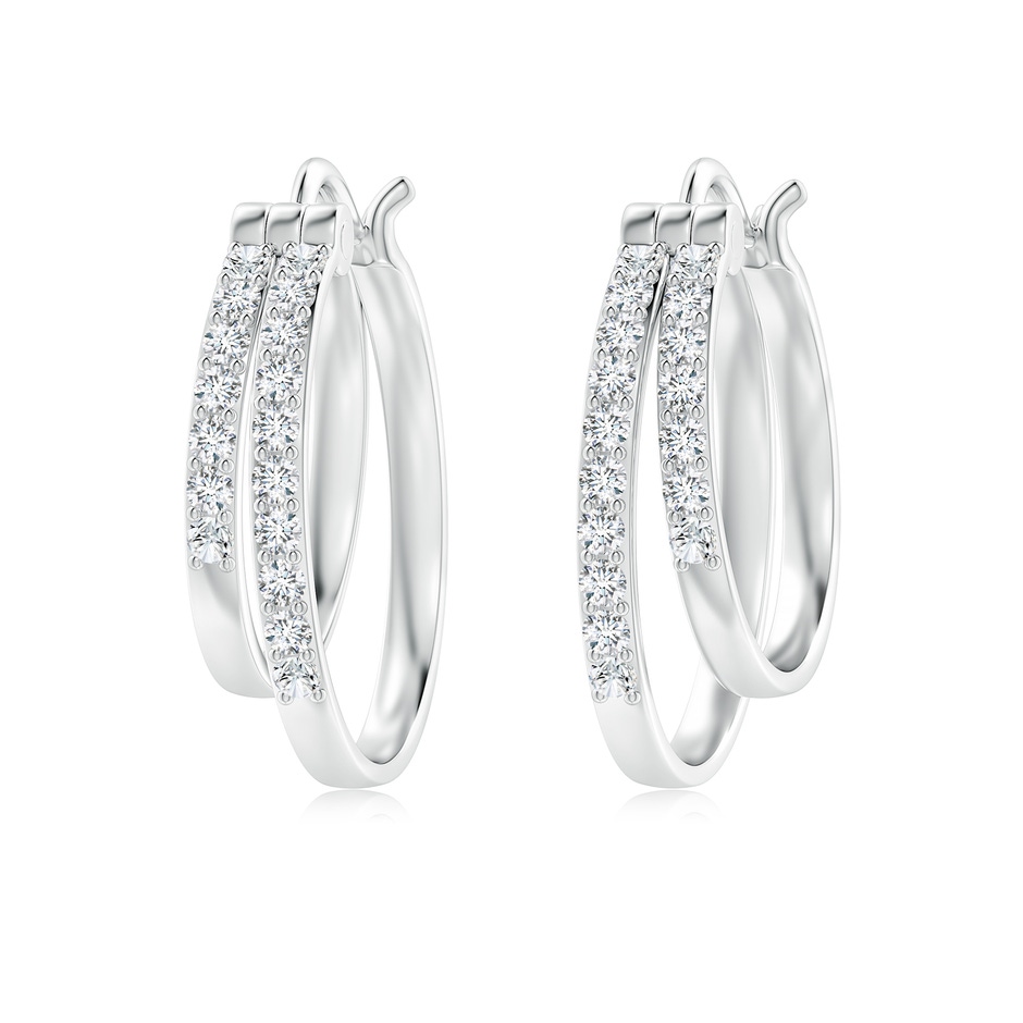 1.5mm FGVS Lab-Grown Round Diamond Double Hoop Earrings in P950 Platinum 