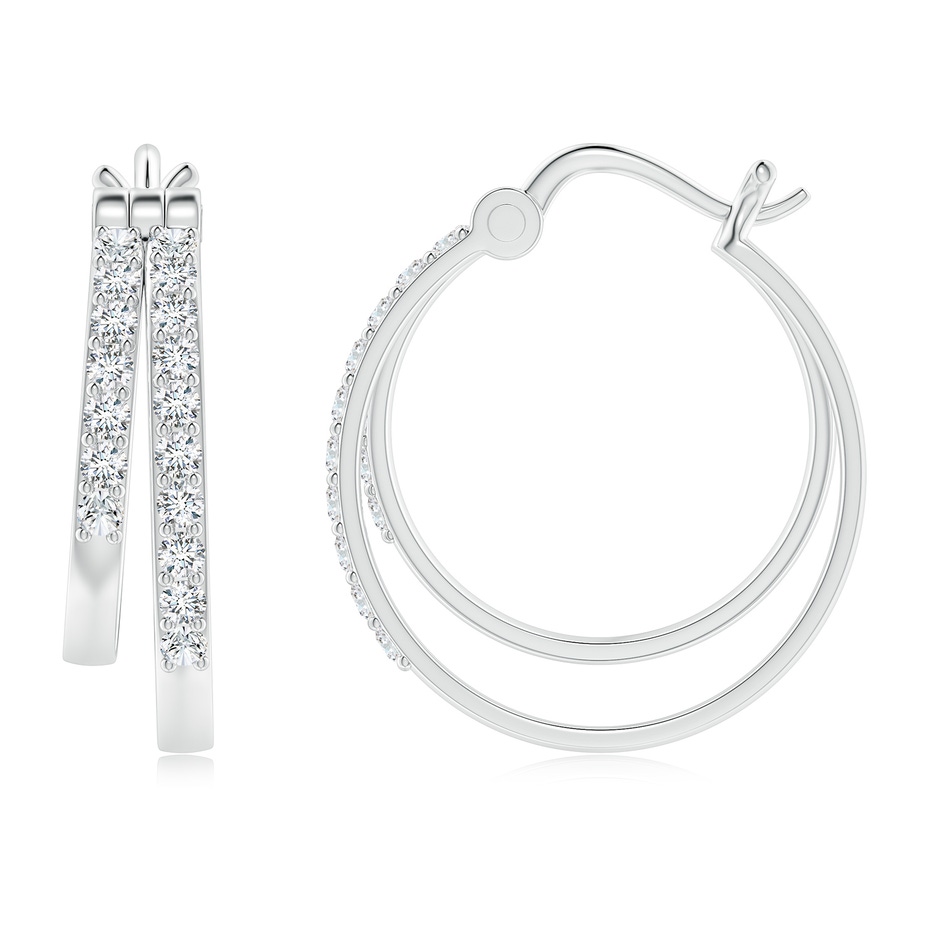 1.5mm FGVS Lab-Grown Round Diamond Double Hoop Earrings in P950 Platinum side 199