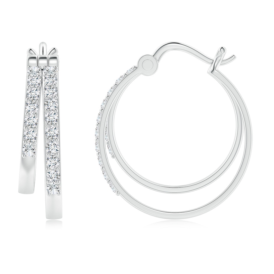 1.5mm FGVS Lab-Grown Round Diamond Double Hoop Earrings in White Gold side 199