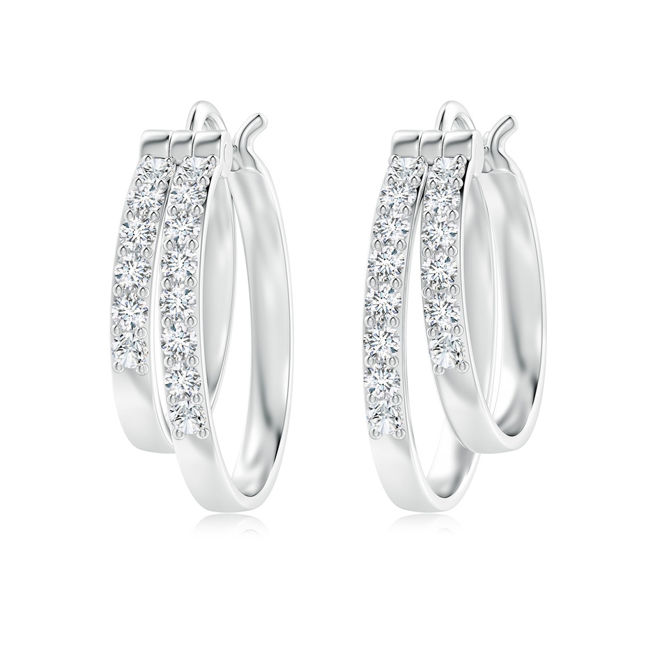 1.85mm FGVS Lab-Grown Round Diamond Double Hoop Earrings in White Gold 