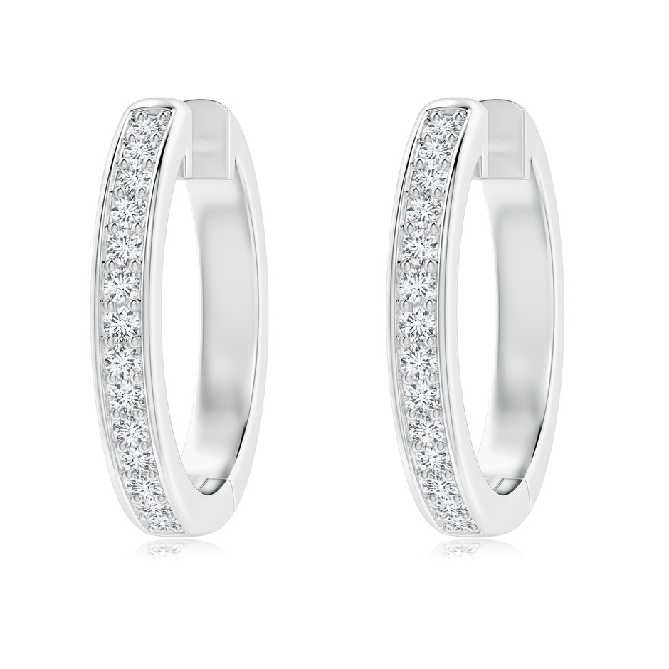 1.85mm FGVS Lab-Grown Pavé-Set Round Diamond Hinged Hoop Earrings in P950 Platinum 