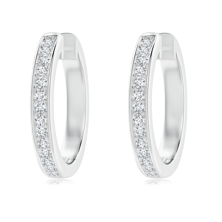 1.85mm FGVS Lab-Grown Pavé-Set Round Diamond Hinged Hoop Earrings in White Gold 