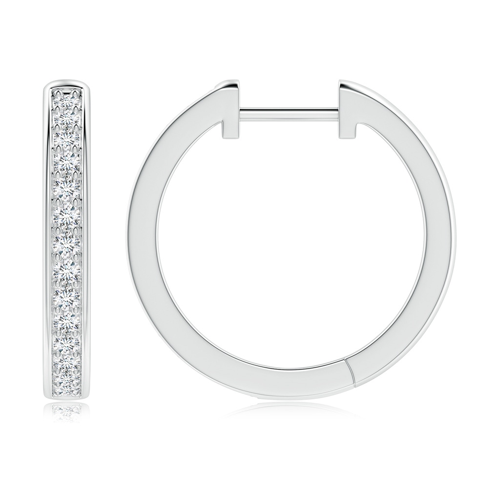 1.85mm FGVS Lab-Grown Pavé-Set Round Diamond Hinged Hoop Earrings in White Gold - side 199