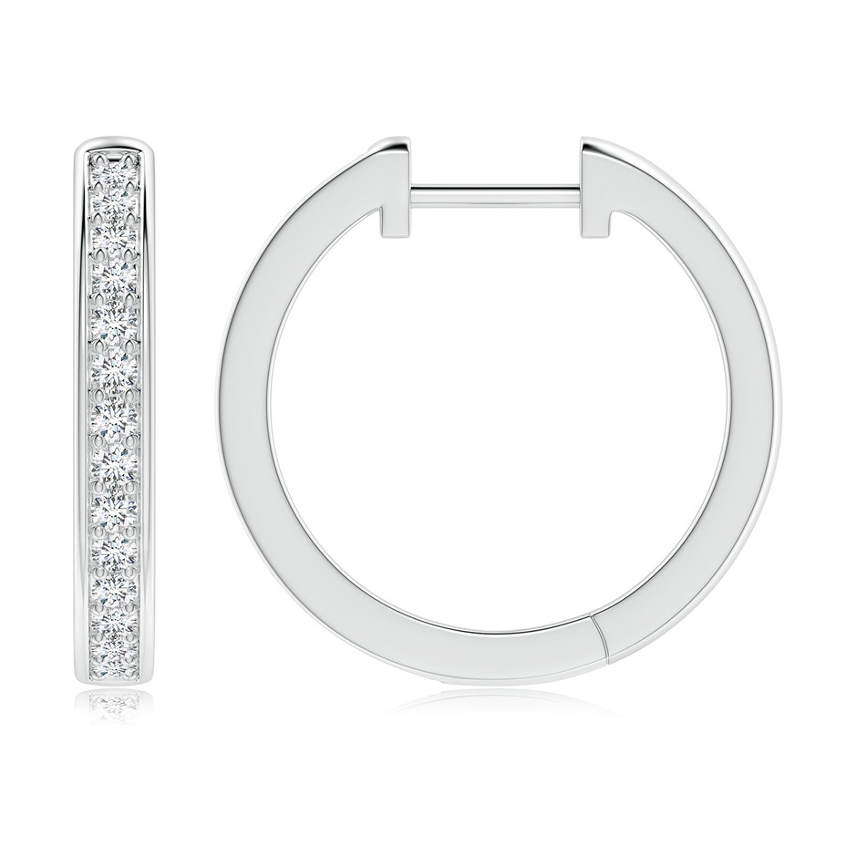 1.85mm FGVS Lab-Grown Pavé-Set Round Diamond Hinged Hoop Earrings in White Gold side 199