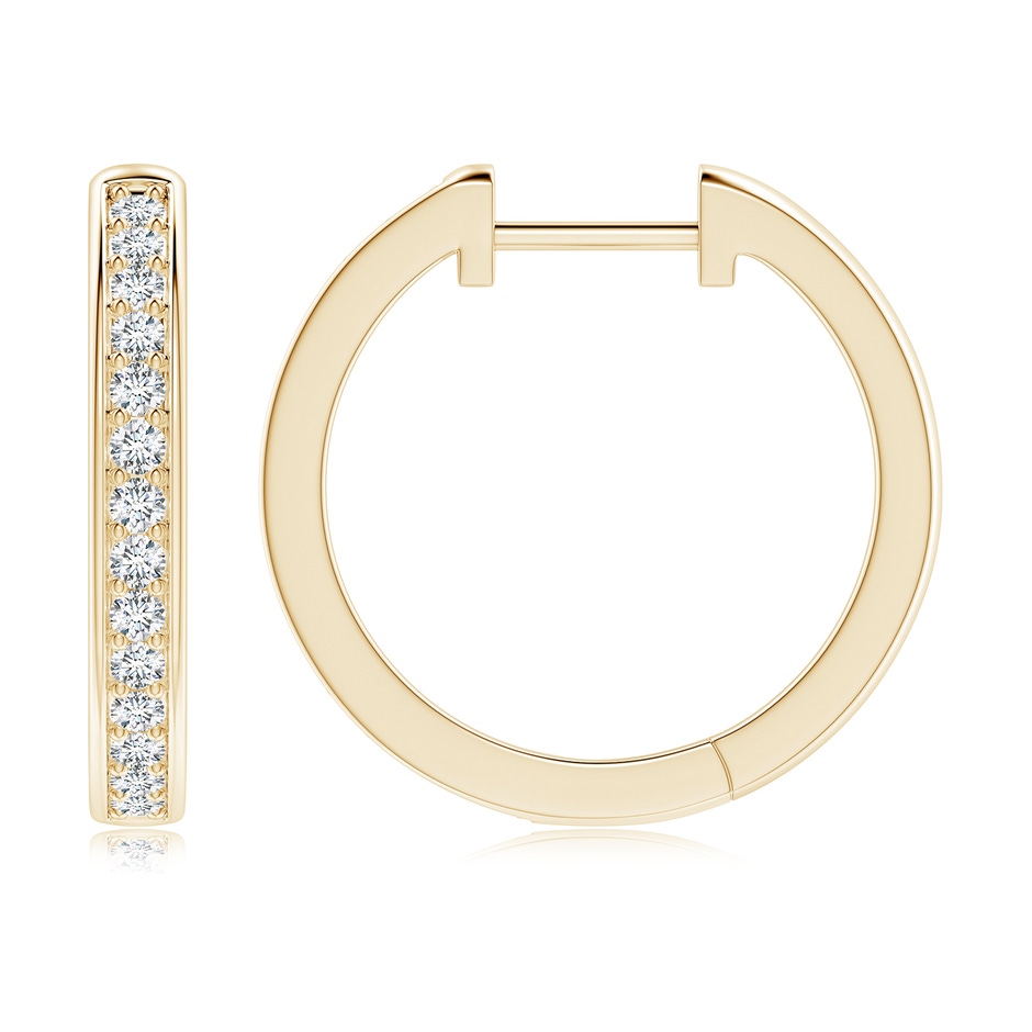 1.85mm FGVS Lab-Grown Pavé-Set Round Diamond Hinged Hoop Earrings in Yellow Gold side 199