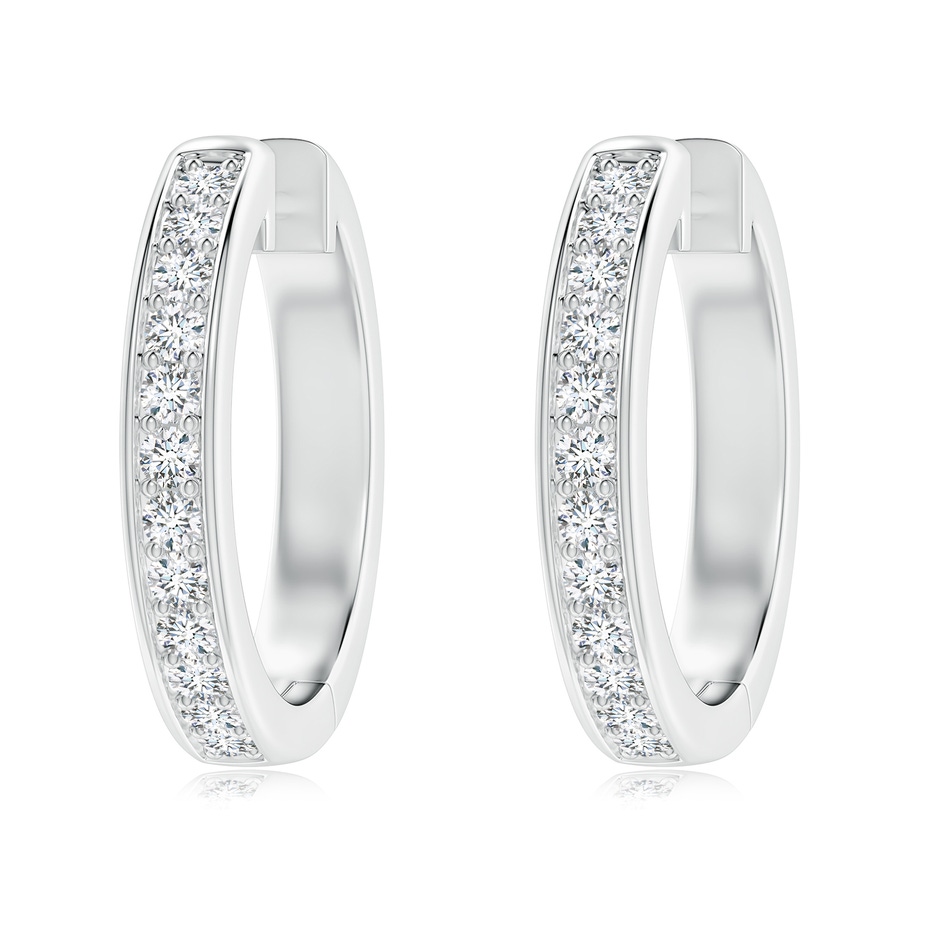 2.2mm FGVS Lab-Grown Pavé-Set Round Diamond Hinged Hoop Earrings in White Gold 