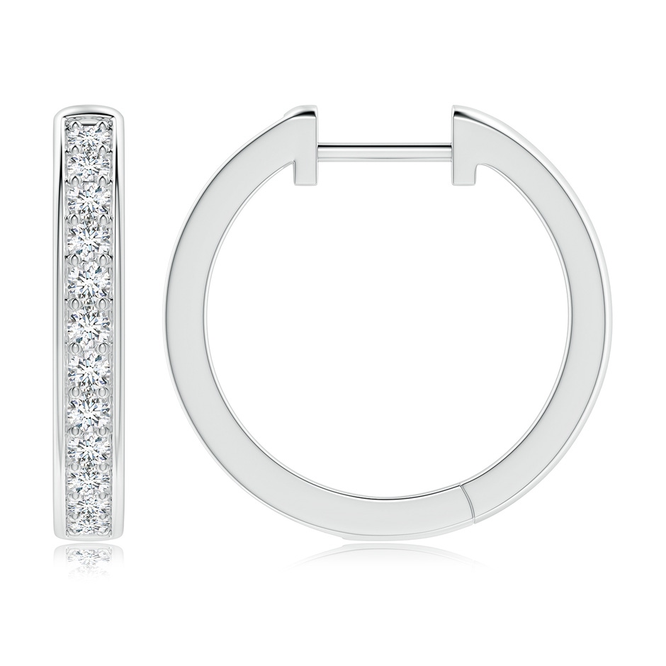 2.2mm FGVS Lab-Grown Pavé-Set Round Diamond Hinged Hoop Earrings in White Gold side 199