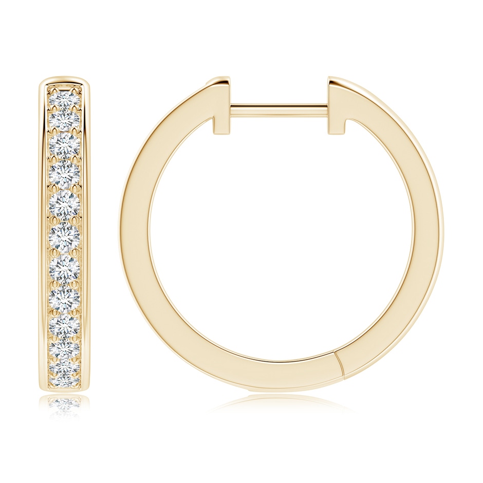 2.2mm FGVS Lab-Grown Pavé-Set Round Diamond Hinged Hoop Earrings in Yellow Gold side 199