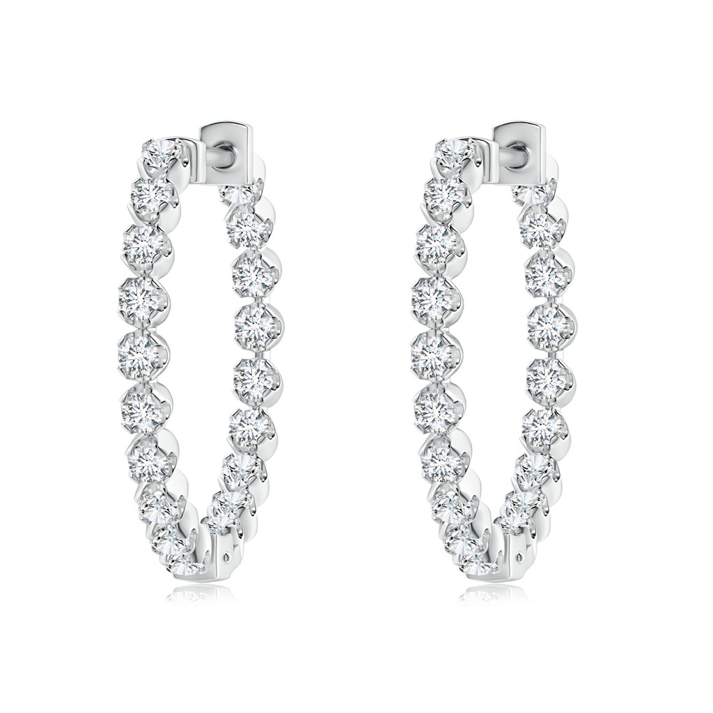 1.85mm FGVS Lab-Grown Floating Diamond Inside-Out Hoop Earrings in P950 Platinum