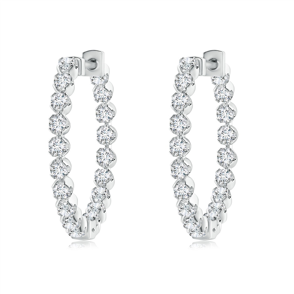 1.85mm FGVS Lab-Grown Floating Diamond Inside-Out Hoop Earrings in P950 Platinum 