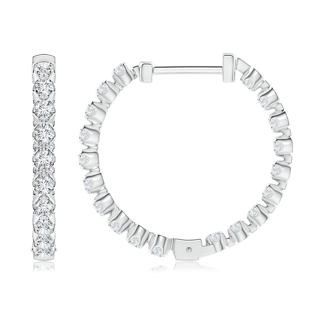 1.85mm FGVS Lab-Grown Floating Diamond Inside-Out Hoop Earrings in White Gold - side 199