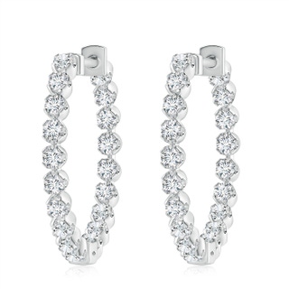 2.3mm FGVS Lab-Grown Floating Diamond Inside-Out Hoop Earrings in P950 Platinum