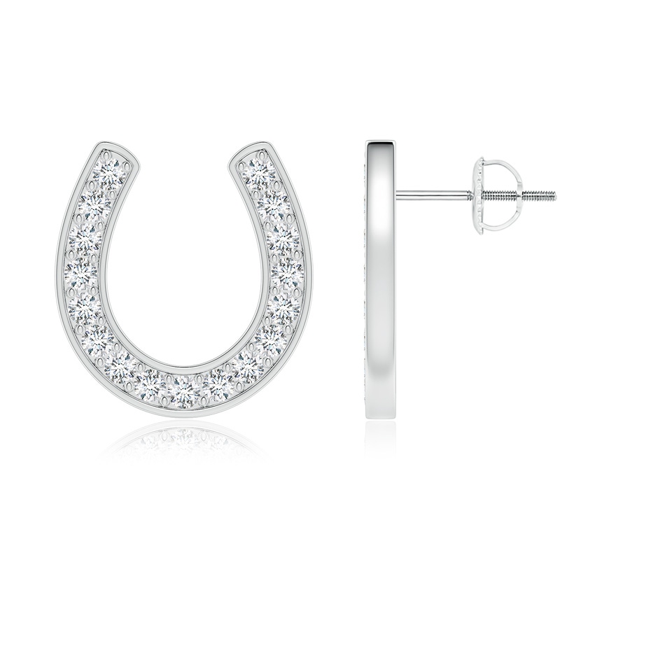 1.75mm FGVS Lab-Grown Pave-Set Diamond Horseshoe Stud Earrings in P950 Platinum 