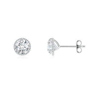 5.1mm FGVS Lab-Grown Rope Framed Claw-Set Diamond Martini Stud Earrings in S999 Silver