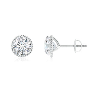 6.4mm FGVS Lab-Grown Rope Framed Claw-Set Diamond Martini Stud Earrings in P950 Platinum