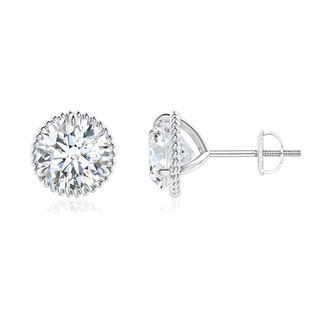 7.4mm FGVS Lab-Grown Rope Framed Claw-Set Diamond Martini Stud Earrings in P950 Platinum