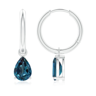 8x6mm Labgrown Pear-Shaped Lab-Grown Alexandrite Hinged Hoop Drop Earrings in P950 Platinum