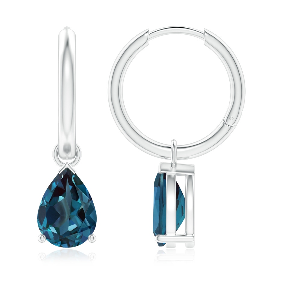 9x6mm Labgrown Pear-Shaped Lab-Grown Alexandrite Hinged Hoop Drop Earrings in P950 Platinum 