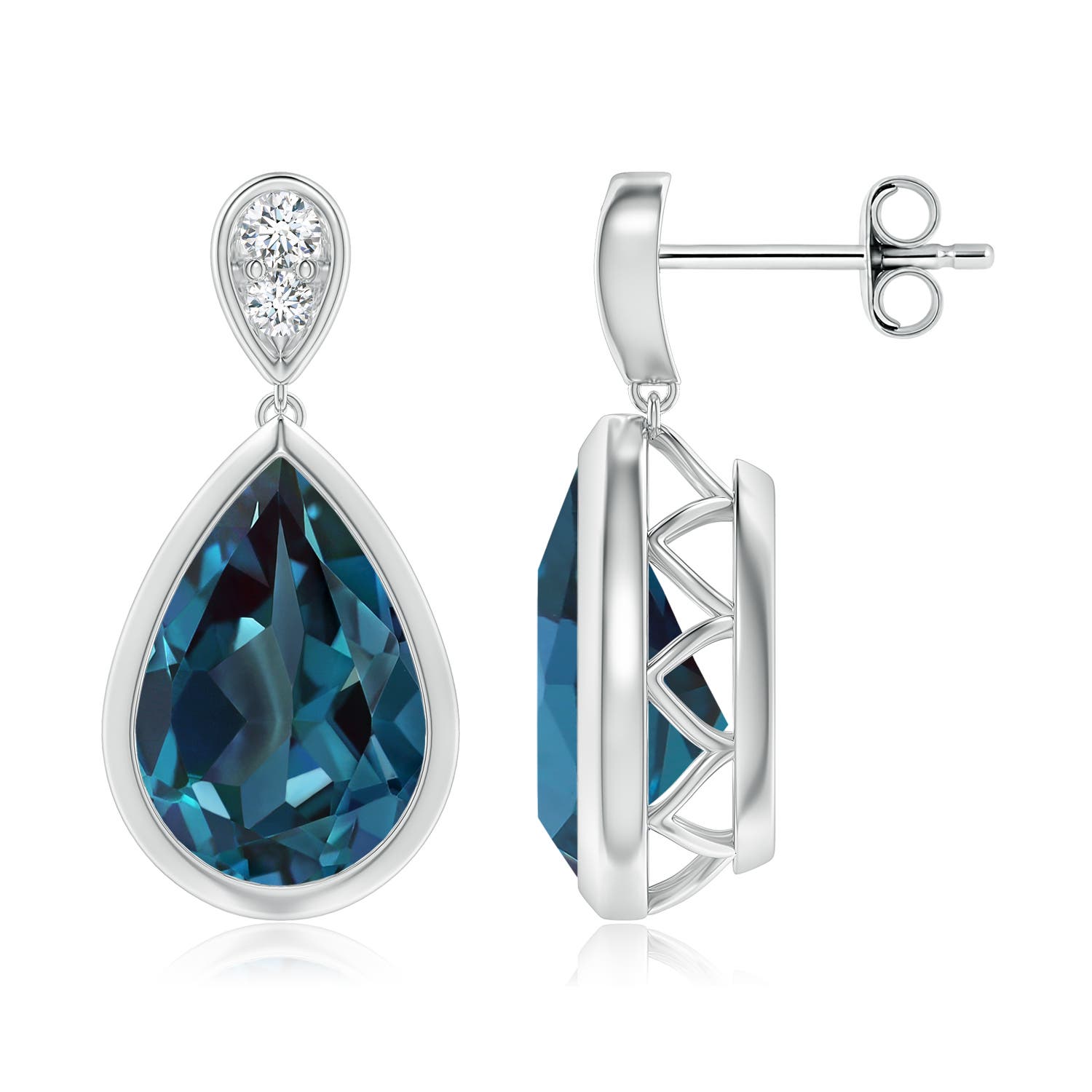 Platinum Lab Grown Alexandrite Earrings