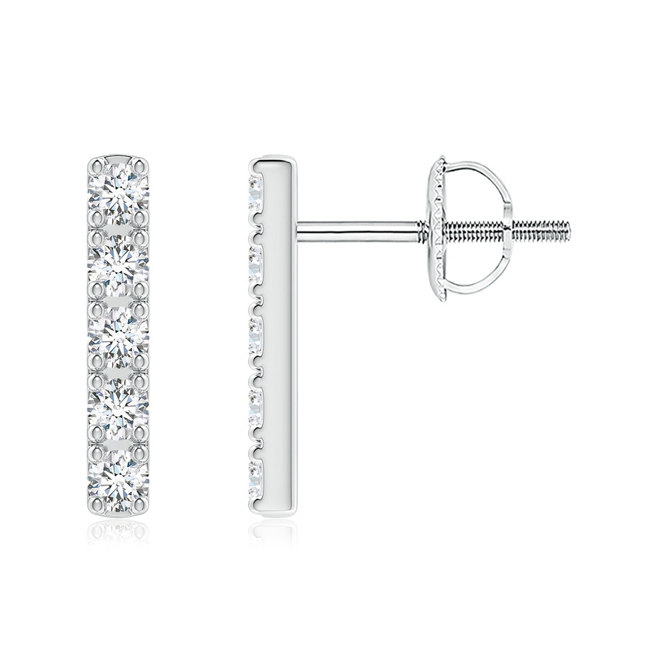 2.3mm FGVS Lab-Grown Prong-Set Diamond Vertical Bar Stud Earrings in White Gold 