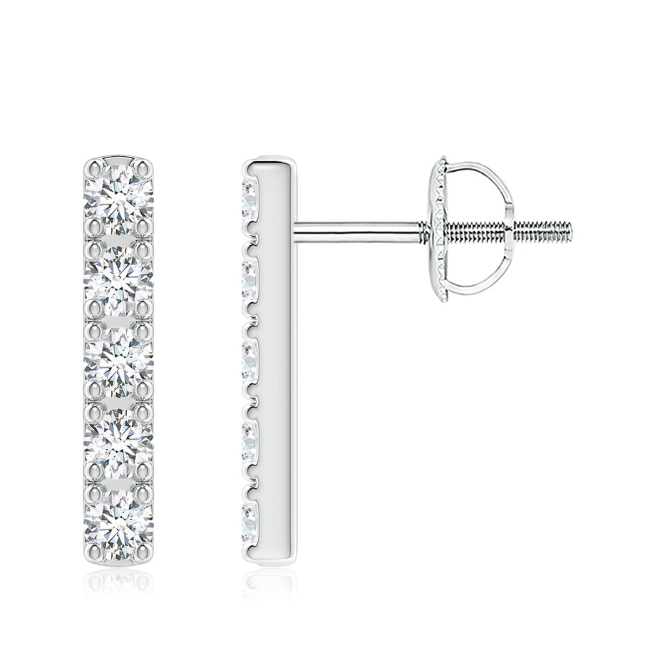 2.6mm FGVS Lab-Grown Prong-Set Diamond Vertical Bar Stud Earrings in White Gold 