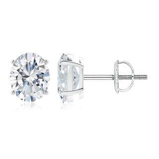 10x8mm FGVS Lab-Grown Oval Diamond Solitaire Stud Earrings in P950 Platinum