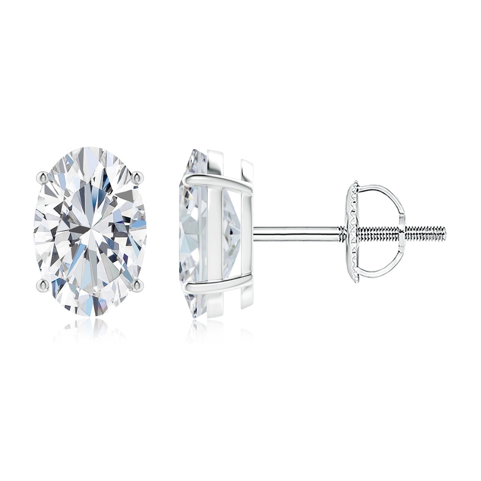 12x8mm FGVS Lab-Grown Oval Diamond Solitaire Stud Earrings in P950 Platinum 