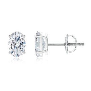 7x5mm FGVS Lab-Grown Oval Diamond Solitaire Stud Earrings in P950 Platinum