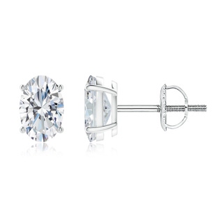 8x6mm FGVS Lab-Grown Oval Diamond Solitaire Stud Earrings in P950 Platinum