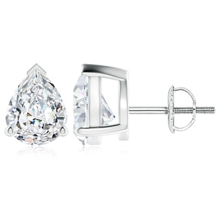 10x8mm FGVS Lab-Grown Pear-Shaped Diamond Solitaire Stud Earrings in P950 Platinum