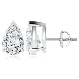 12x8mm FGVS Lab-Grown Pear-Shaped Diamond Solitaire Stud Earrings in P950 Platinum