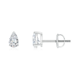 4x2.5mm FGVS Lab-Grown Pear-Shaped Diamond Solitaire Stud Earrings in P950 Platinum