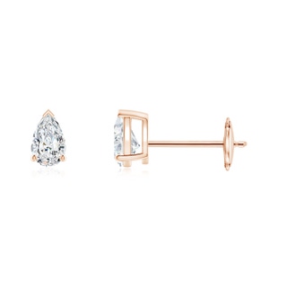 4x2.5mm FGVS Lab-Grown Pear-Shaped Diamond Solitaire Stud Earrings in Rose Gold