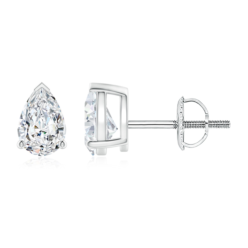 6x4mm FGVS Lab-Grown Pear-Shaped Diamond Solitaire Stud Earrings in P950 Platinum