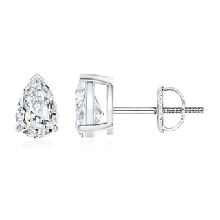 6x4mm FGVS Lab-Grown Pear-Shaped Diamond Solitaire Stud Earrings in P950 Platinum