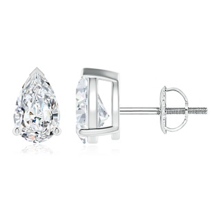 8x5mm FGVS Lab-Grown Pear-Shaped Diamond Solitaire Stud Earrings in P950 Platinum