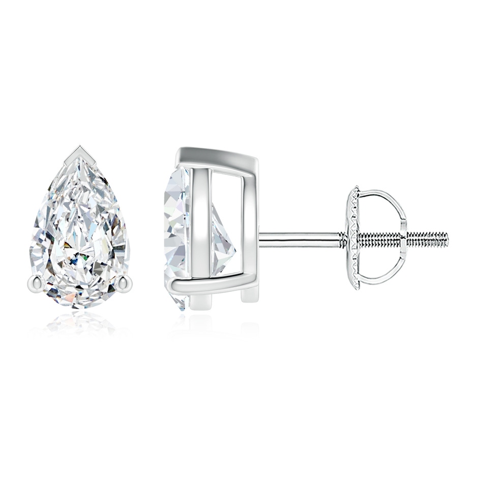 8x5mm FGVS Lab-Grown Pear-Shaped Diamond Solitaire Stud Earrings in P950 Platinum 