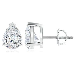 9x7mm FGVS Lab-Grown Pear-Shaped Diamond Solitaire Stud Earrings in P950 Platinum