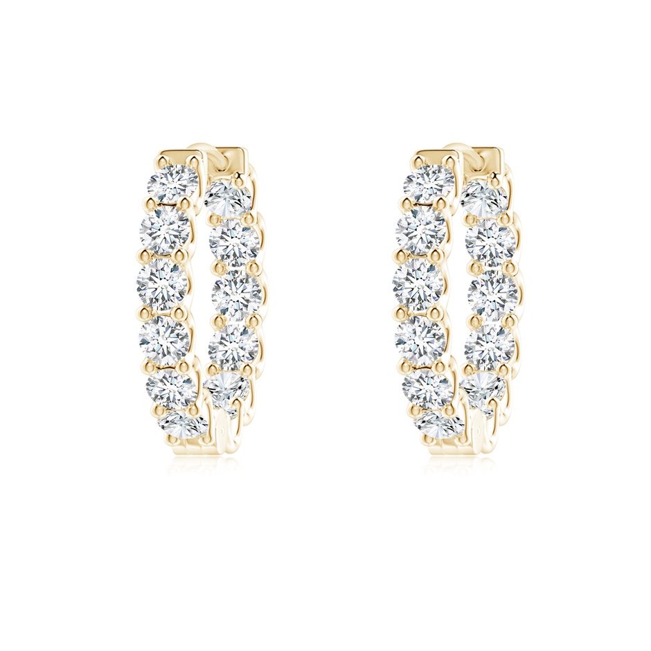 2.15mm FGVS Lab-Grown Prong-Set Diamond Inside Out Hoop Earrings in 10K Yellow Gold 