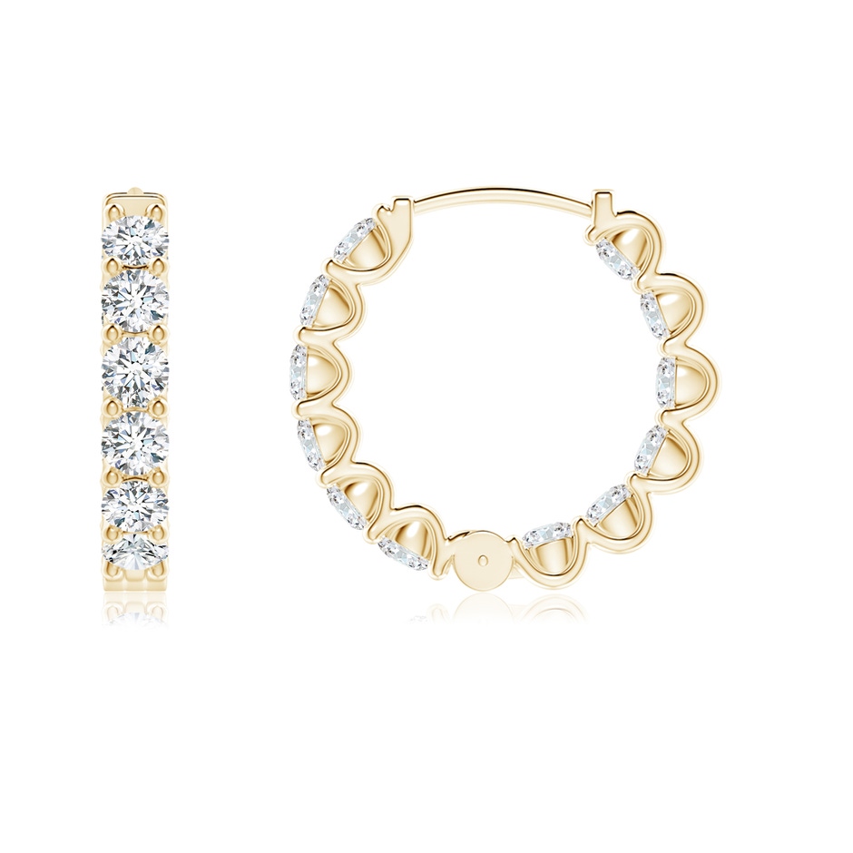 2.15mm FGVS Lab-Grown Prong-Set Diamond Inside Out Hoop Earrings in 10K Yellow Gold side 199