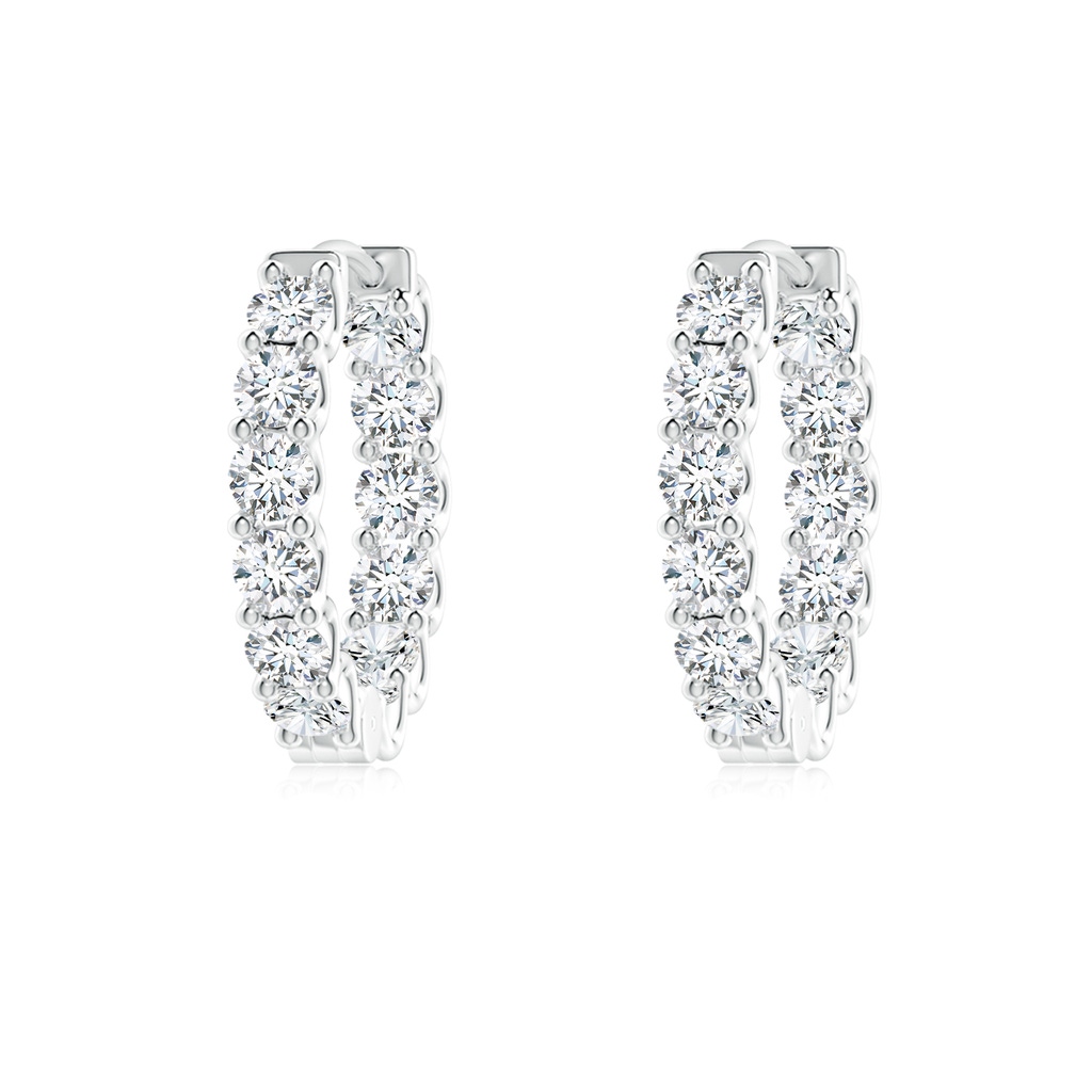 2.15mm FGVS Lab-Grown Prong-Set Diamond Inside Out Hoop Earrings in White Gold