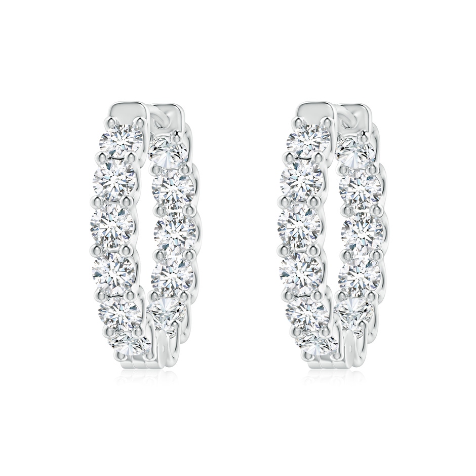 2.5mm FGVS Lab-Grown Prong-Set Diamond Inside Out Hoop Earrings in 10K White Gold 